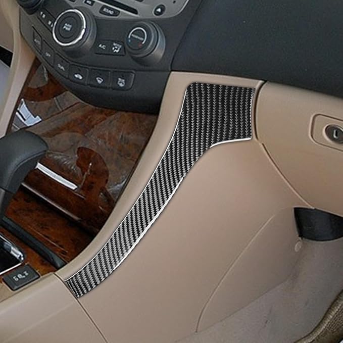 Real Carbon Fiber Trim for Honda Accord Accessories | for 2003 2004 2005 2006 2007，Central Console Panel Side Cover，Interior Dash Panel，Thick Overlay Sticker Decal