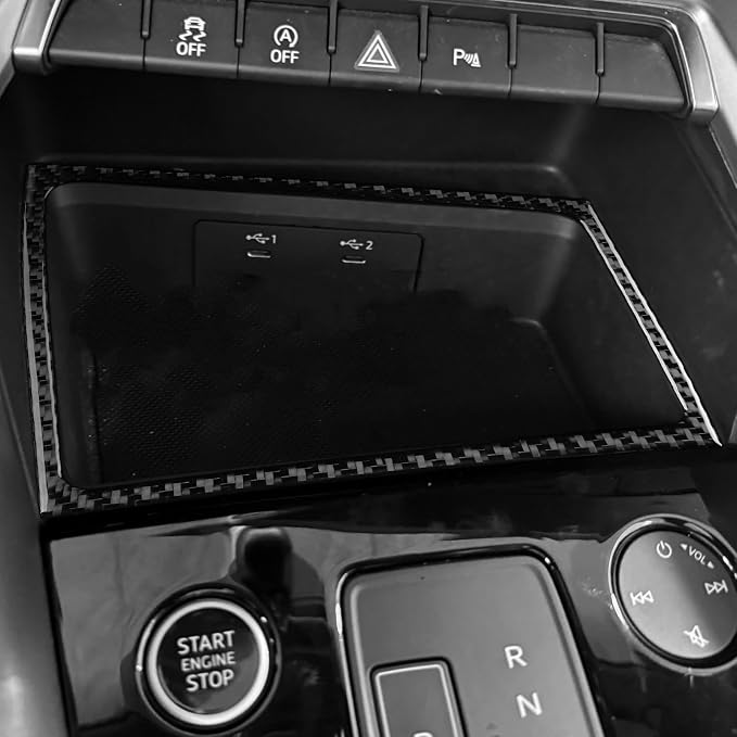 Carbon Fiber Center Console Stickers Fit for Audi A3 8Y S3 2021-2025 | Trim Center Console Storage Box Surround | Accessories | Self-adhesive