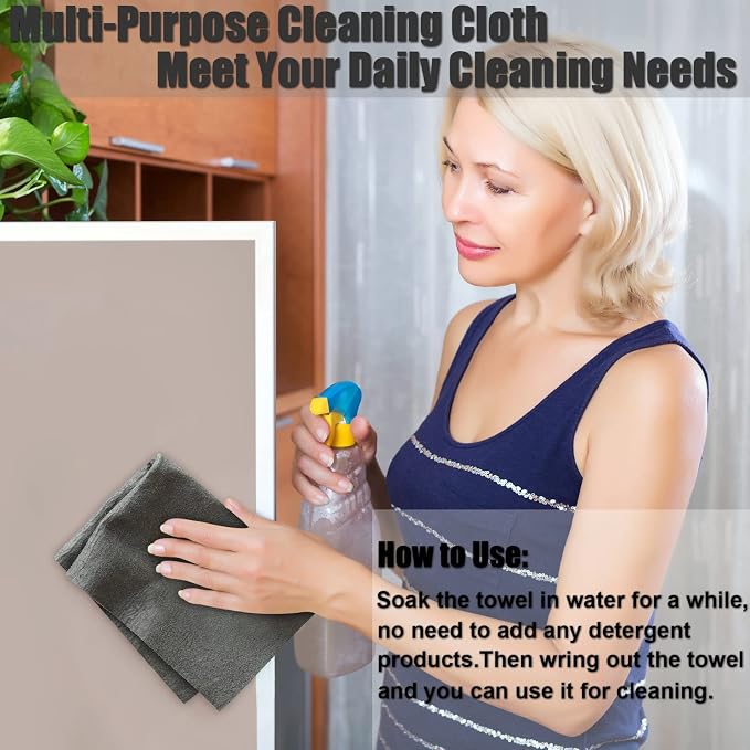 KTT Microfiber Cleaning Cloth, 12" x 16", 8 Pack | Reusable Microfiber Cleaning Cloth, Lint Free, For Home, Window, Mirror Glass and Cars