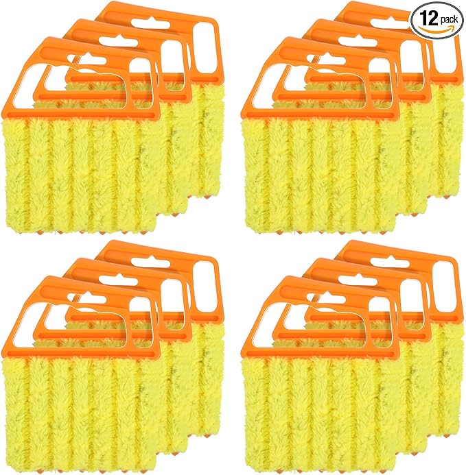 12pcs blinds cleaner tool handheld mini blind cleaner for vinyl blinds 7Finger Washable blind cleaners duster tool for Air Conditioner Window Fan Siding Dust Dirty Removable window cleaners