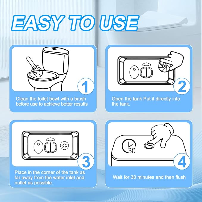 KIISIISO Toilet Bowl Cleaner Tablets 100 PACK, Automatic Bleach Toilet Tank Cleaners, Bathroom Long-Lasting Freshness, Slow-Releasing Powerful Deodorizing & Descaling