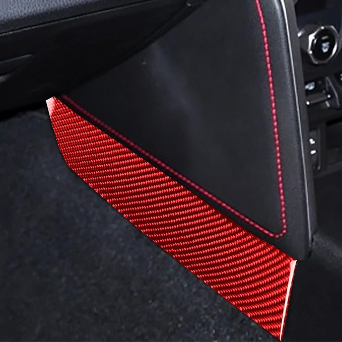 Central Control Floor Side Decals Strips Trim Stickers Compatible with Subaru BRZ/Scion FR-S/Toyota 86 2016 2017 2018 2019 2020 Red Real Carbon Fiber Car Interior Accessories