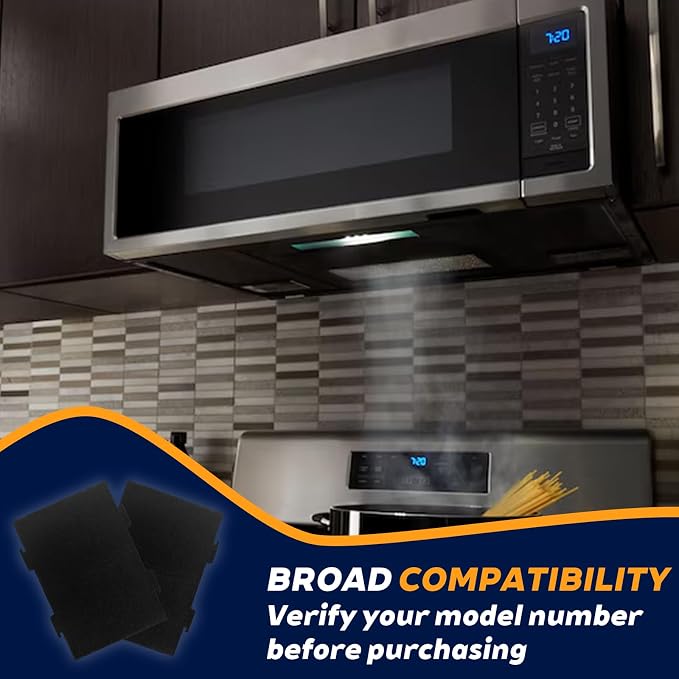 6-Pack Microwave Charcoal Filters Compatible with Whirlpool W11282981, Fits KMLS311HS, WML55011HS, YKMLS311HS, YWML75011H, Whirlpool Microwave Filter Replacement