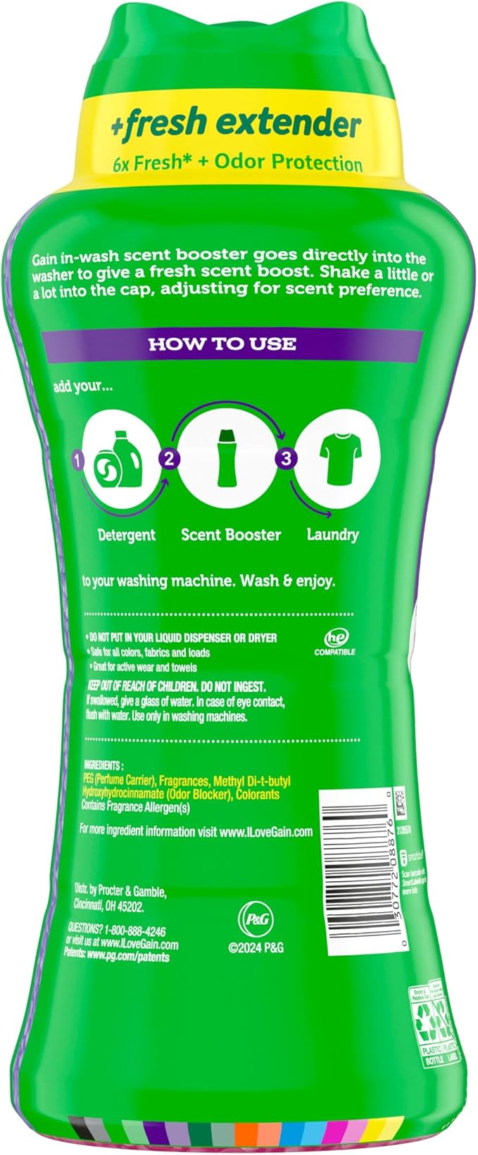 Gain In-Wash Laundry Scent Booster Beads Long-Lasting Fresh Scent Beads All Day Freshness and Odor Protection, Moonlight Breeze Scent, 24 oz (Packaging May Vary)