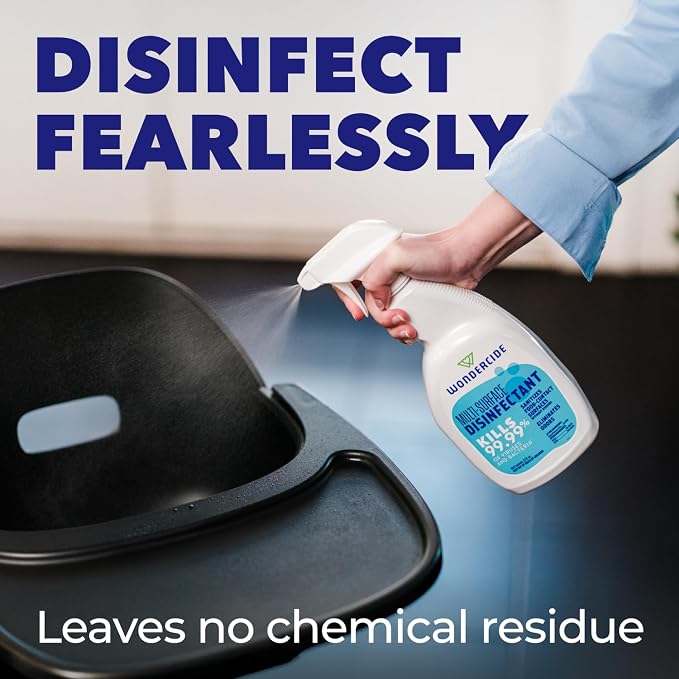 Wondercide - Multi-Surface Disinfectant Spray - 32 fl oz | Kills 99.99% Viruses & Bacteria, Fragrance Free Cleaner with Hypochlorous Acid for Home, Kitchen, Pet Areas