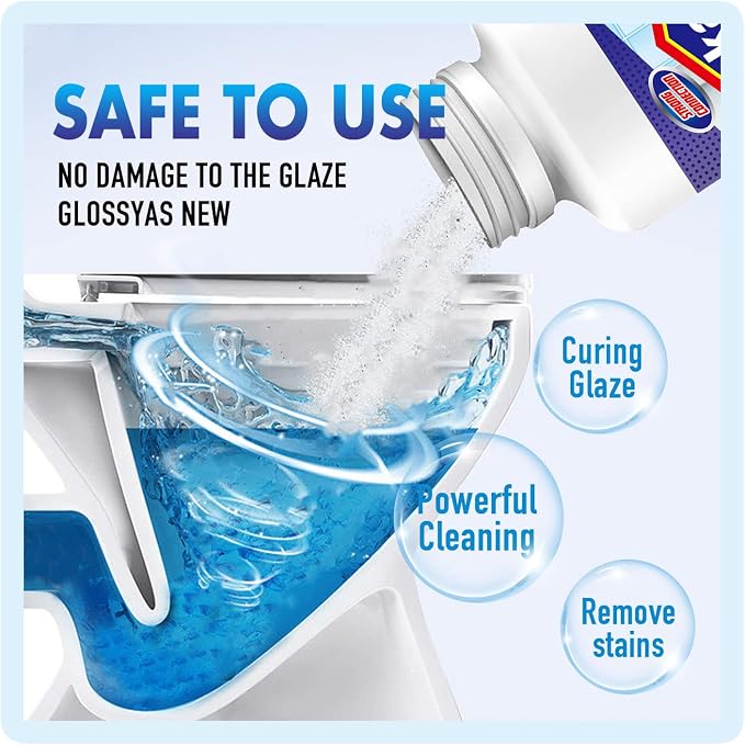 Toilet Bowl Cleaners, Deep Cleans Bottom Pipe Stains, 1 Pack | Deep Toilet Bowl Cleaning Powder penetrates bottom pipes to dissolve tough stains and limescale Efficient and Easy-to-Use