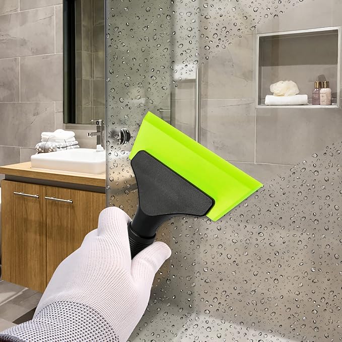EHDIS Small Squeegee 5 inch Rubber Window Tint Windshield Scraper for Car,Glass, Mirror, Shower, Door,Bathroom Cleaning(Green, 2)