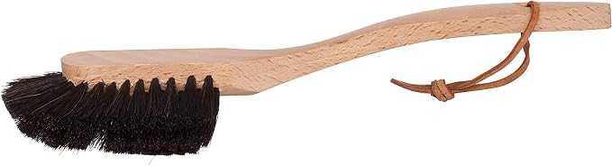 Redecker Dish Brush Set, Horsehair, Curved Handle, 2 Pack – Wrap-Around Design for Delicate Cleaning, Made in Germany