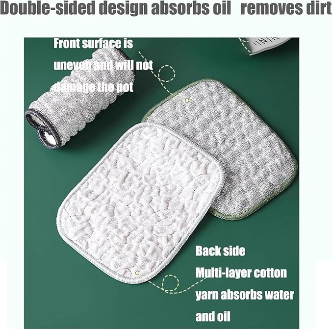 Fuiyuqa Multipurpose Wire Dishwashing Rags for Wet and Dry, Reusable Wire Miracle Cleaning Cloths, Round Wire Washing Cloth, Non Scratch Wire Dishcloth for Kitchen, Sinks, Pots, Pans (5PCS)