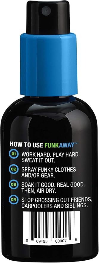 FunkAway Odor Eliminator Spray for Shoes, Clothes and Gear, 3.4 oz., 12 Pack, Non-Aerosol; Mini Size for Travel, Ideal for Gym Bag, Purse, Locker or Suitcase