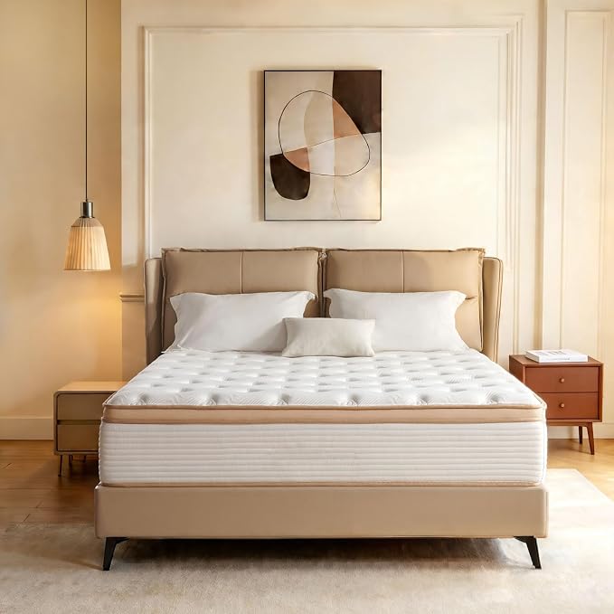 Queen Size Mattress,12 Inch Hybrid Mattress with Memory Foam & Individual Pocket Springs Bed in a Box, Pressure Relief, Fiberglass Free & Medium Firm, 365-Night Trial & CertiPUR-US, 80"x60"x12"