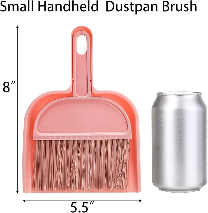 Jucoan 6 Pack Dustpan and Brush Set, Small Portable Handheld Dustpan and Brush Combo, Mini Broom and Dustpan Set Daily Cleaning Tool for Home Office Classroom Desk Table Drawer Sofa Bed Car Pet Care