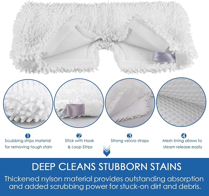 6 Pack Steam Mop Replacement Pads for Shark Steam Pocket Mop S3500 Series S3501 S3601 S2902 S3901 S3550 S3601d S3801 S3801co Se450 S2901, Washable & Reusable Microfiber Mop Pads | Fits S3550 S3901 S3801 SE450. Standard 12.5 x 7 in, not XL/Genius/Lift-A...