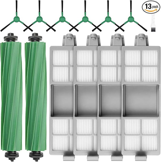 13P Replacement Parts for iRobot Roomba 205 DustCompactor Vac Robot Vacuum | include 2 Main Brushes, 4 Filters, 6 Side Brushes, 1 Cleaning Tool, Accessories Kit