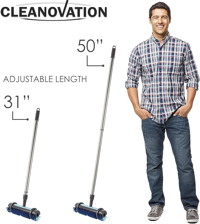 Rug Renovator Floor Scrub Brush with Long Handle, Scrape Brush Stiff Bristle Scrubber, Cleaning for carpet pet stains and odors, 32 Fl oz Carpet Shampoo
