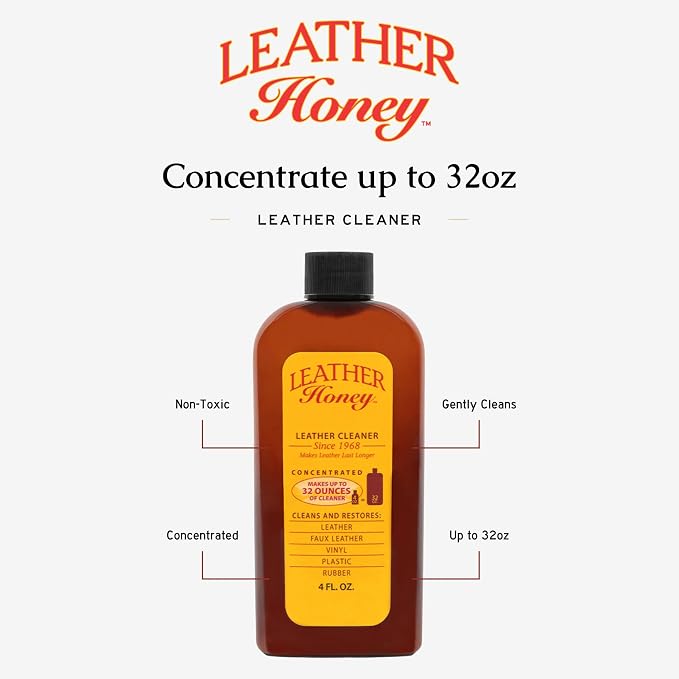 Leather Honey Leather Cleaner Concentrate — Non-Toxic Formula Makes 32oz.