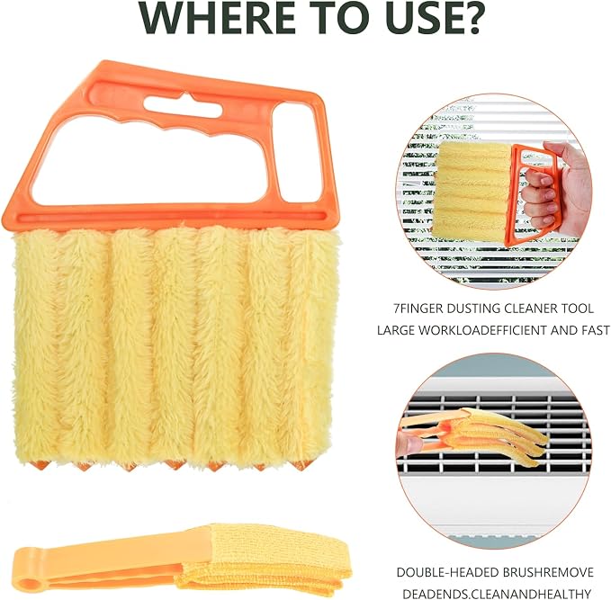 6pcs Window Venetian Blind Cleaner Duster Tool, Blind Duster,dusting Brush | blind cleaner duster tool,blinds cleaner,Air Conditioner, Wood & Vinyl Blinds,for Blinds Air Conditioner Vent Keyboard
