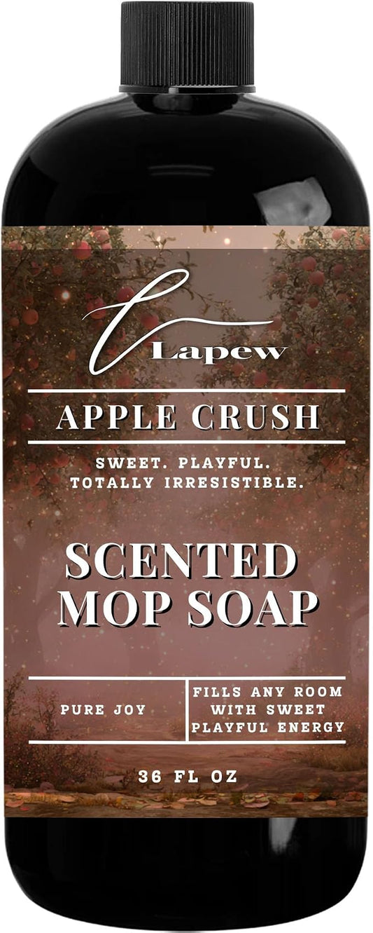Lapew Apple Crush Scented Mop Soap - Luxury Floor Cleaner Concentrate for Mopping Tile, Laminate, Vinyl & Hardwood | Streak-Free, Low-Foam | 36 oz
