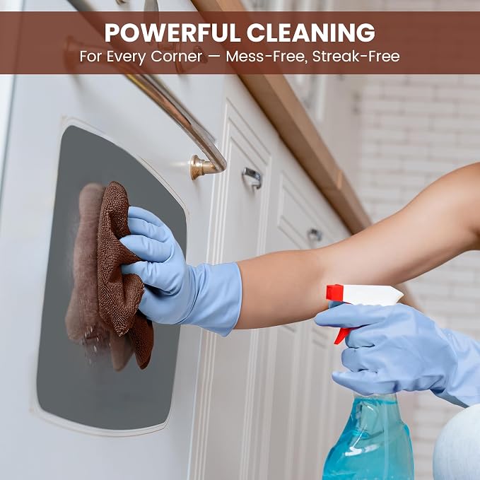 SIFANGKE Microfiber Cleaning Cloth, 12 Pack Brown Cleaning Rags for Housekeeping, Reusable Microfiber Towels for Car, Kitchen, Bathroom and Household Cleaning Supplies, 11.8"X11.8"