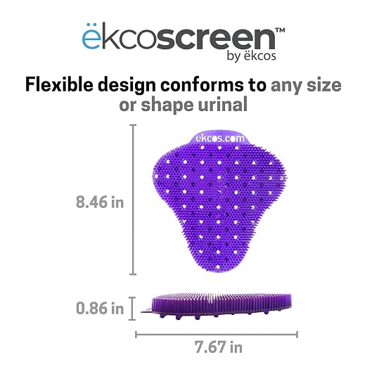 Diversey Ekcos EKS-1P-12 ekcoscreen 60 Day Premium Anti-Splash Urinal Screen, Deodorizer for Cleaner Restrooms, Berry Scent, Purple, 12-Screens