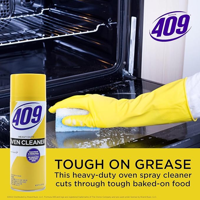 Kingsford Grill Cleaner and Formula 409 Oven Cleaner Lemon Fresh Scent Heavy Duty BBQ Degreaser Oven Cleaning Spray Removes Grease and Burnt Residue Indoors Outdoors 14.5 OZ Each 2 Bottles