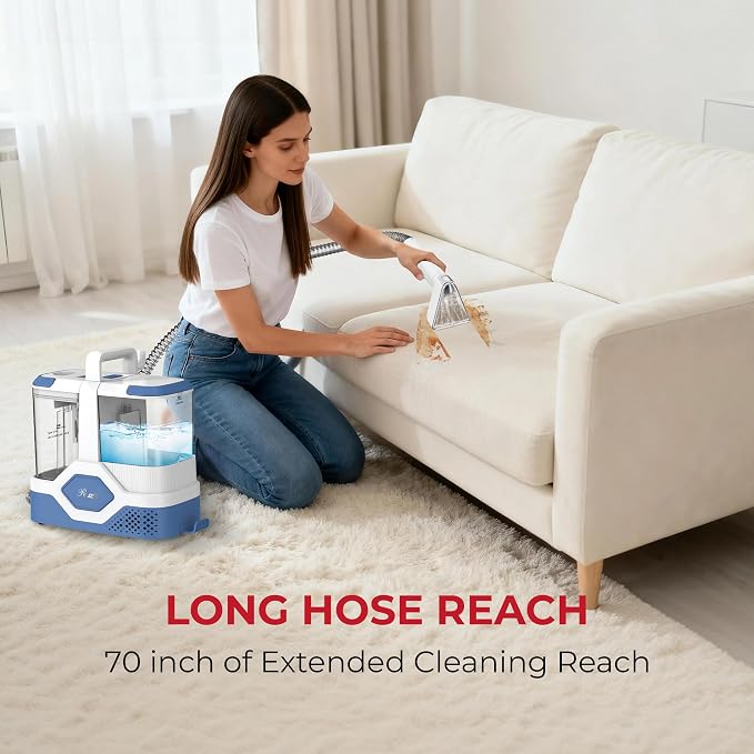 Rosewill Multi-Purpose Portable Carpet and Upholstery Cleaner, Powerful Suction 18 KPa Spot Cleaner, 600W Motor, Car and Auto Detailer, Stain/Spot Remover; Versatile Use: Carpet, Sofa, Pet Hair