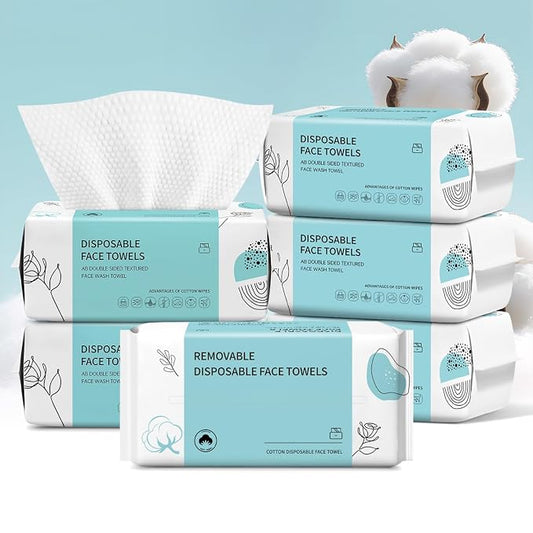 Face Towels, Disposable Face Towel 600 Count, Makeup Remover Dry Wipes, Soft Cotton Dry Wipes Facial Cloths Towelettes for Washing and Drying, Facial Tissue for Cleansing, Skincare
