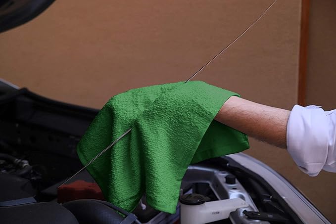 Avalon Towels Bar Towels (Pack of 60) Size 14x17 Inches – 100% Cotton, Absorbent and Reusable Cleaning Rags, Multipurpose Cleaning Towels, Terry Cloth Rags, Durable Shop Rags (Green)