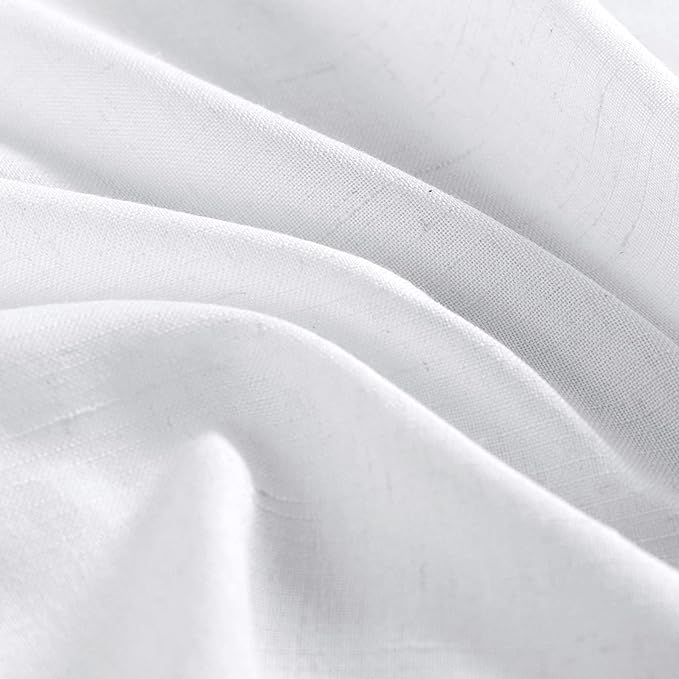 jinchan Lien Tier Curtains and Valances, 26x24, 3 Panels, Beige White | Light filtering, rod pocket, cafe curtains, farmhouse, machine washable, small window decor, bathroom, laundry room, RV
