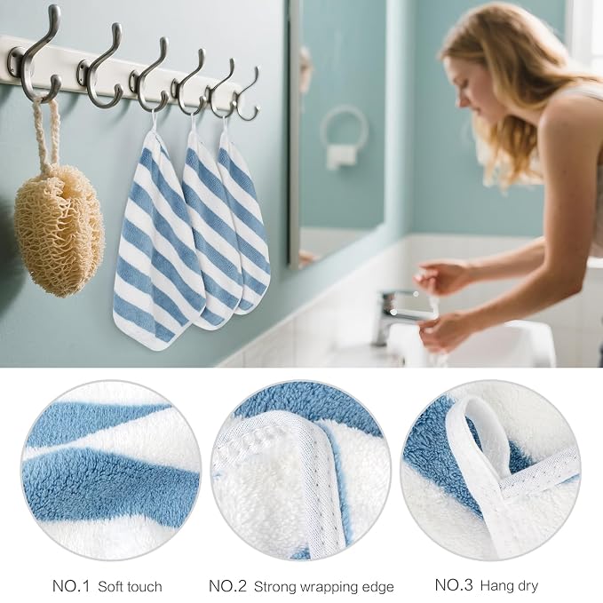 SINLAND Microfiber Facial Cloths Fast Drying Washcloth 12inch x 12inch Absorbent Face Wash Cloth Soft Makeup Remover Cloths