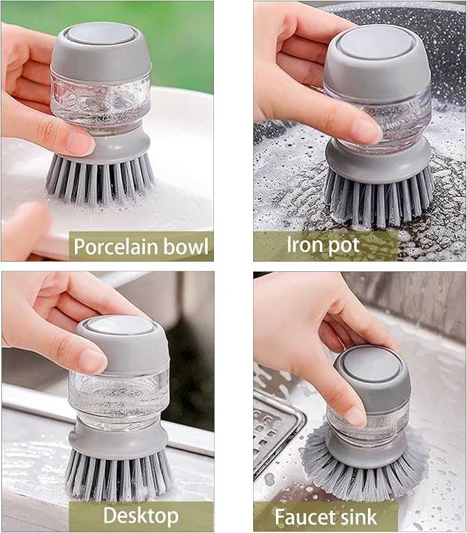 Palm Brush Refills, Dish Brush Replacement Head, 4 Pack