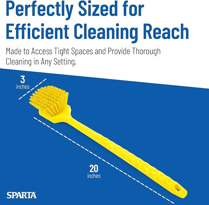 SPARTA 20 Inch Floater Scrub Brush, Polybutylene Bristles, Yellow