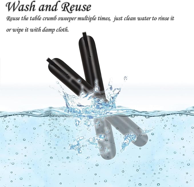 Table Crumb Sweepers for Servers, Bread Crumber Cleaner Stainless Steel Table Crumbers for Tablecloth in Restaurants and Homes, Servers, Waitresses Tool Accessories (Black, 3)