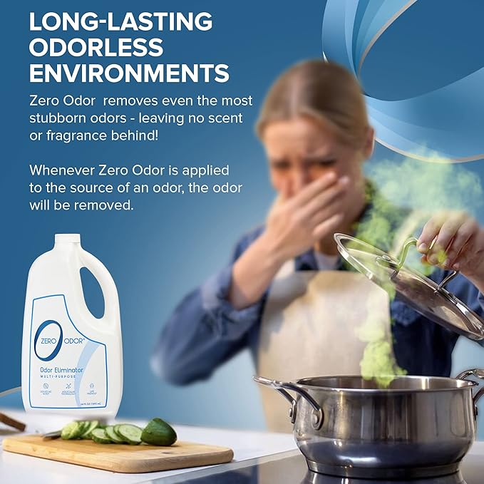 Zero Odor Multi-Purpose Odor Eliminator, Air and Surface Odor Remover for Home, Bathroom, Kitchen, and Closet, Refill, 64 oz, 2-Pack
