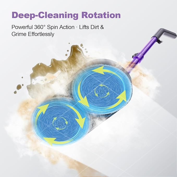 Scrub & Steam Mop with Rotating Mop Pads, Scrubbing and Sanitizing Floor Cleaner, XL Water Tank, 23FT Cord, LED Headlights, Reusable Pads & Self-Standing for Hard Floor/Laminate/Marble