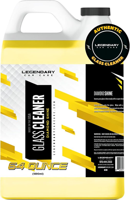 Legendary Glass Cleaner 64oz (Half Gal.) - Auto Window Cleaner Spray for Car Windows & Windshield - No Streaks, Ammonia-Free, Tint Safe - Interior/Exterior Use
