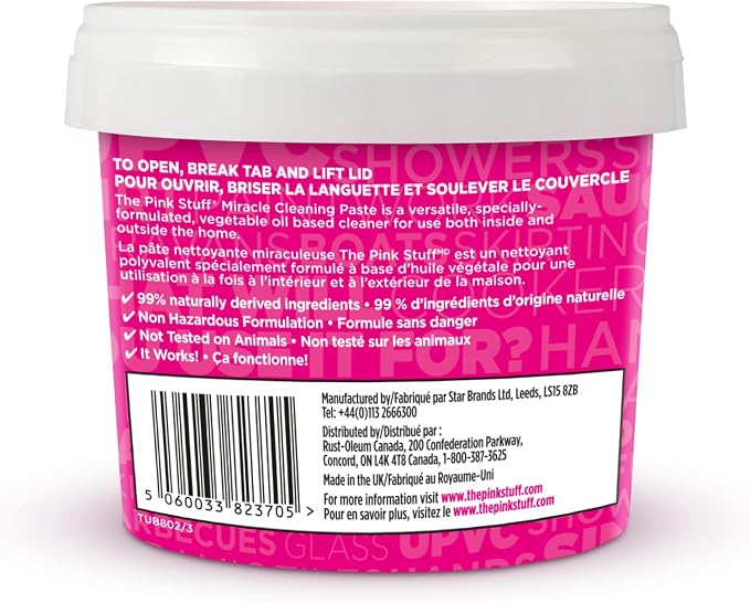 Stardrops The Pink Stuff Cleaning Paste 500g, Multi Purpose Cleaner for Kitchen, Bathroom, Tiles, Glass, Shower, Oven, Sink, Stainless Steel, Removes Grease, Grime & Stains