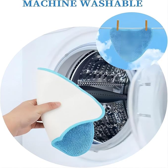 6 Pack Reusable Replacement Refills Steam Mop Pads Compatible with Hoover WH01100 WH20200, Microfiber Washable Cleaning Pads Fits for Vax S2 S2C S3 S3S, 12.6×8.7Inch