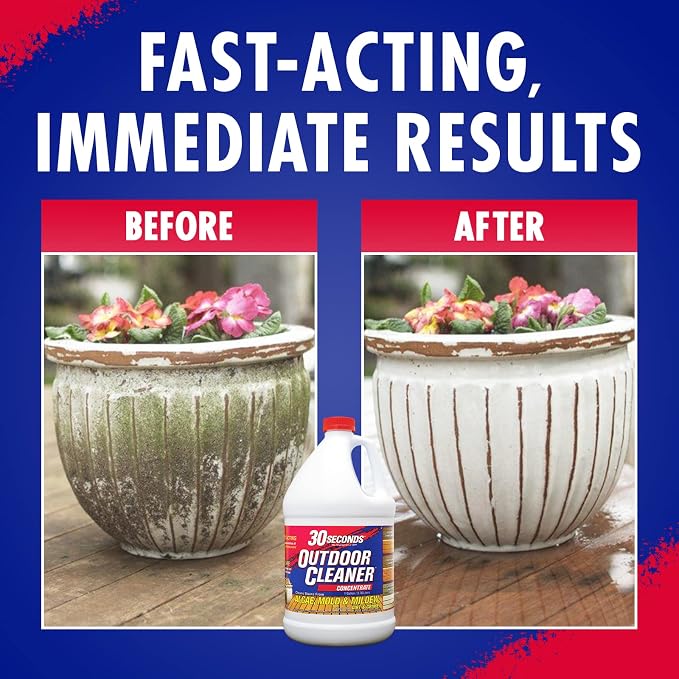 30 SECONDS Outdoor Mold & Mildew Cleaner & Stain Remover Concentrate | 128 fl. oz. | 2 Pack