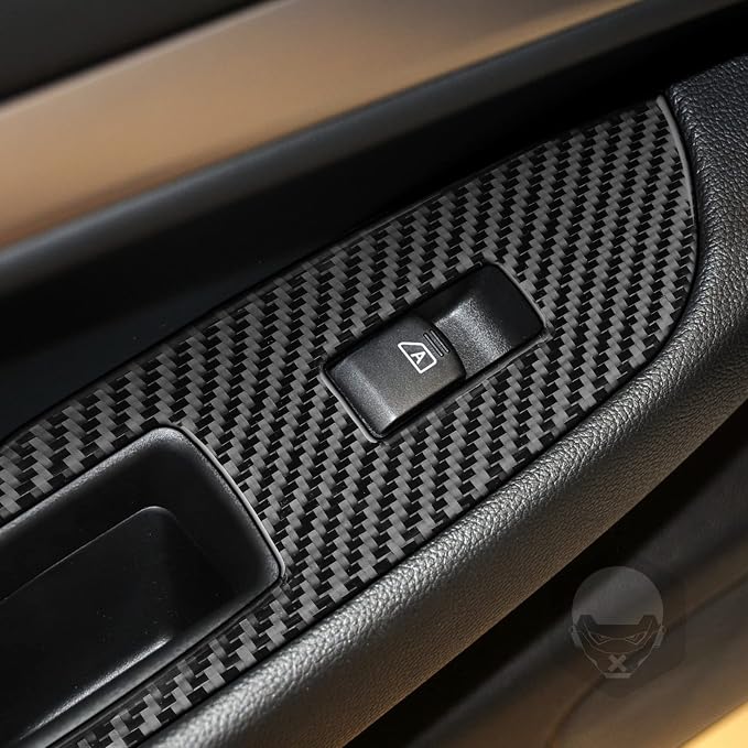 Real Carbon Fiber Trim for Infiniti Accessories | for G37 G25 Q60 Q40 X S Sedan 2008-2015 Window Lift Switch Panel Cover Interior Thick Overlay Decal - A