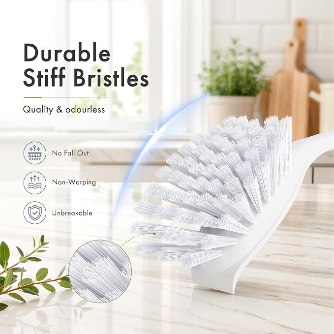 Amazer Dish Brush, 2 Pack Dish Scrubber with Handle, Kitchen Dishes Brushes, Scrub Brush with Stiff Bristles for Cleaning, Sink, Pots, Pans