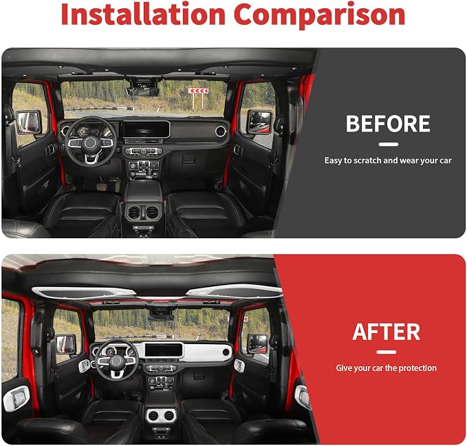 21PCS Full Set Interior Trim Kit for 2024-2026+ Jeep Wrangler JL JLU & Jeep Gladiator JT, Dashboard Side Outlet Door Handle Bowl Headlight Switch Roof Reading Light Cover (White)
