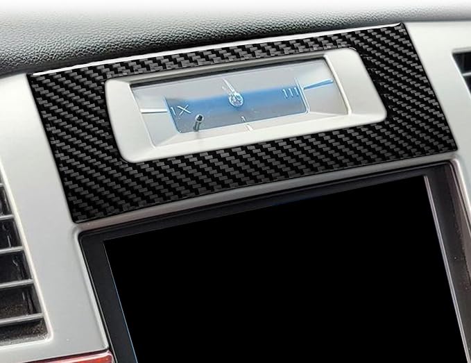 Fit for Cadillac Escalade ESV 2007-2014 / EXT Hybrid 2009-2013 | Real Carbon Fiber | Center Console Clock Display Panel Trim | Stickers | Thick Overlay