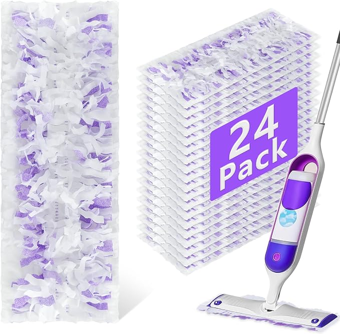 24 Pack Power Mop Refills Pads for Swiffer Power Mop,Wet and Dry Use | Swifter Wet Pads Refill for Swiffer,Thickened Mopping Pads Replacement,All Purpose Multi-Surface Wet or Dry Cleaning