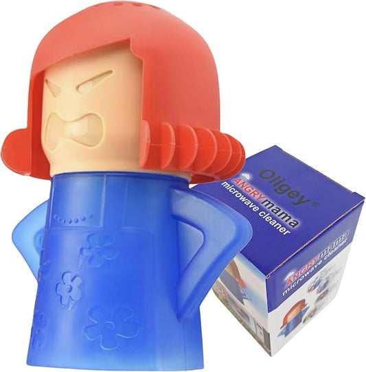 Angry Mama Microwave Cleaner, Reusable Steam Cleaning Tool with Water & Vinegar, Eco-friendly Kitchen Stain Remover Gift