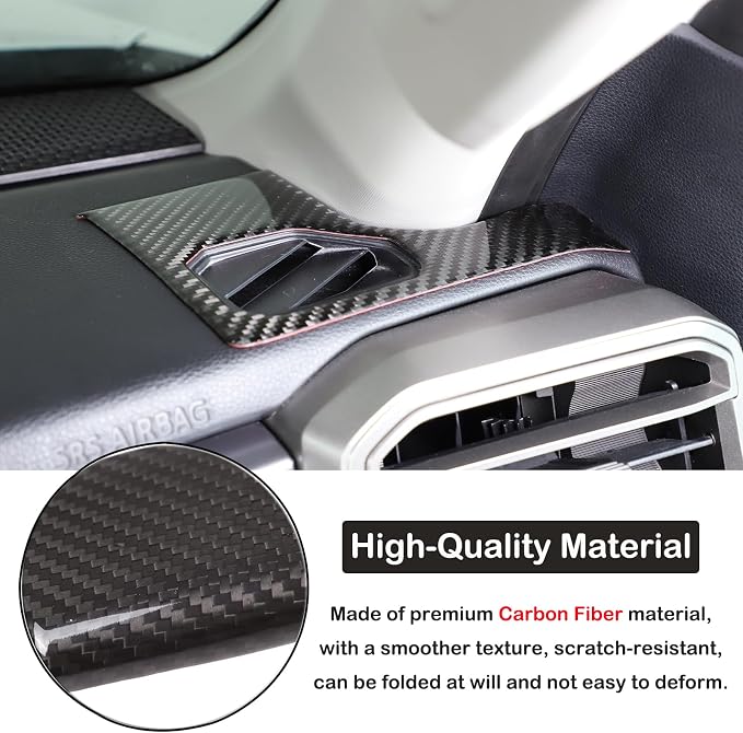 Car Dashboard Side Air Outlet Panel Trim Sticker Fit Toyot@a Tundra/Sequoia 2022-2024 Car Center Console Dashboard Side Air Vent Outlet Air-Conditioner Wind Frame Cover Protection Sticker Accessories