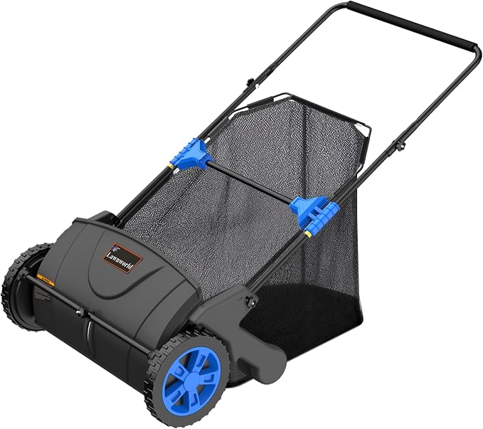 21 Inch Leaf & Lawn Sweeper – Push Powered Garden Sweeper for Grass Clippings, Leaves & Debris – Manual Push Yard Sweeper