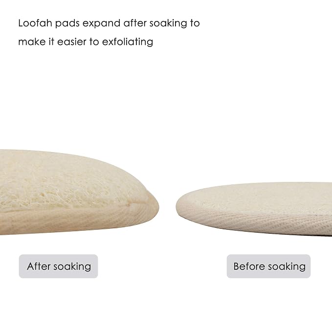 10-Pack Exfoliating Loofah Sponge Pads - Natural Luffa & Terry Cloth, Body Scrubbers for Shower & Bath Mooerca 1