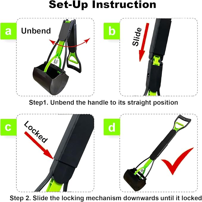 ienjoyed 2-Pack Pooper Scooper for Large Small Dogs Heavy Duty, 28" Long Handle Poop Scoop for Yard, Grass, Gravel, Dog Poop Grabber with High Strength Material and Durable Spring