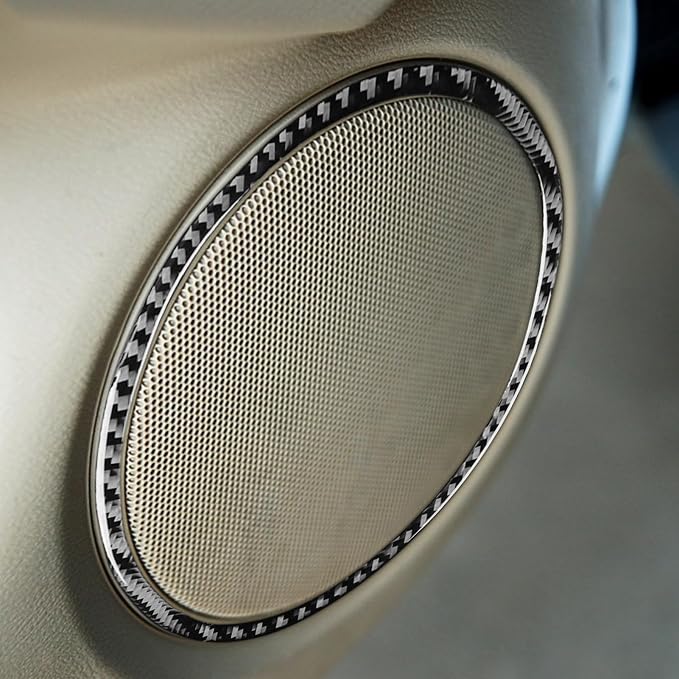 Real Carbon Fiber Trim for Honda Accord Accessories | for 2003 2004 2005 2006 2007，Door Audio Speaker Panel Ring Horn Frame Cover，Interior Dash Panel，Thick Overlay Sticker Decal